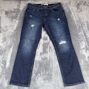 OLD NAVY Mens Slim Jeans SIZE 34 X 30 Distressed Dark Wash Going Out Nice Jeans